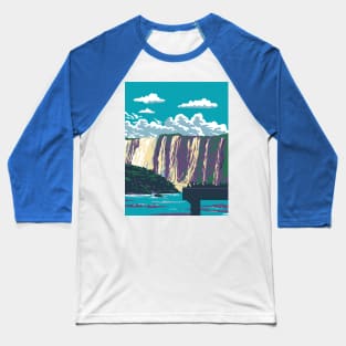 Iguazu Falls in Iguazu National Park Between Argentina and Brazil WPA Art Deco Poster Baseball T-Shirt